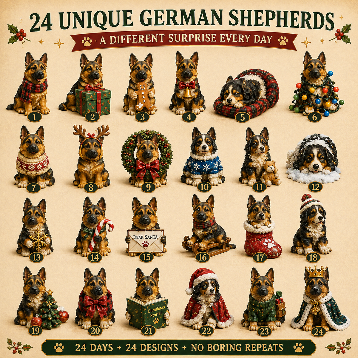 🐾🎄 2026 German Shepherd Advent Calendar – 24 Days of Love, Loyalty & Christmas Cheer