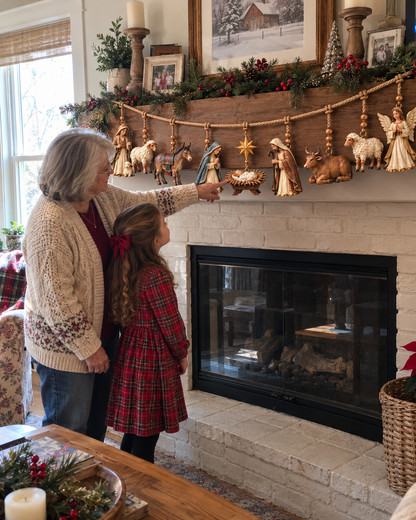 ✝️🎄 3D Nativity Story Garland – Meaningful Christmas Family Decor
