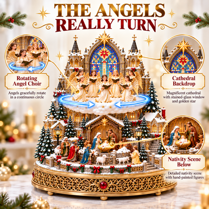 🎄✝️ Bethlehem Angel Choir | Lighted Rotating Nativity Village