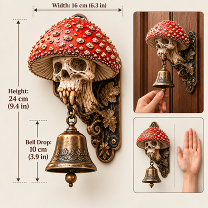 💀🍄 Gravecap Chime™ | Gothic Mushroom Skull Hanging Bell