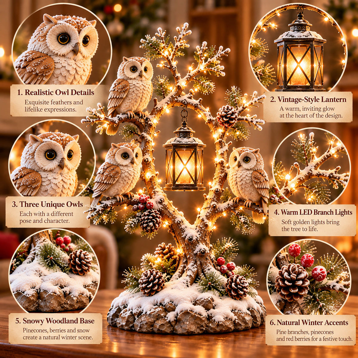 🦉 Who's Watching Over Your Winter Nights? ✨ Guardians of the Winter Night – A Glowing Woodland Wonderland!