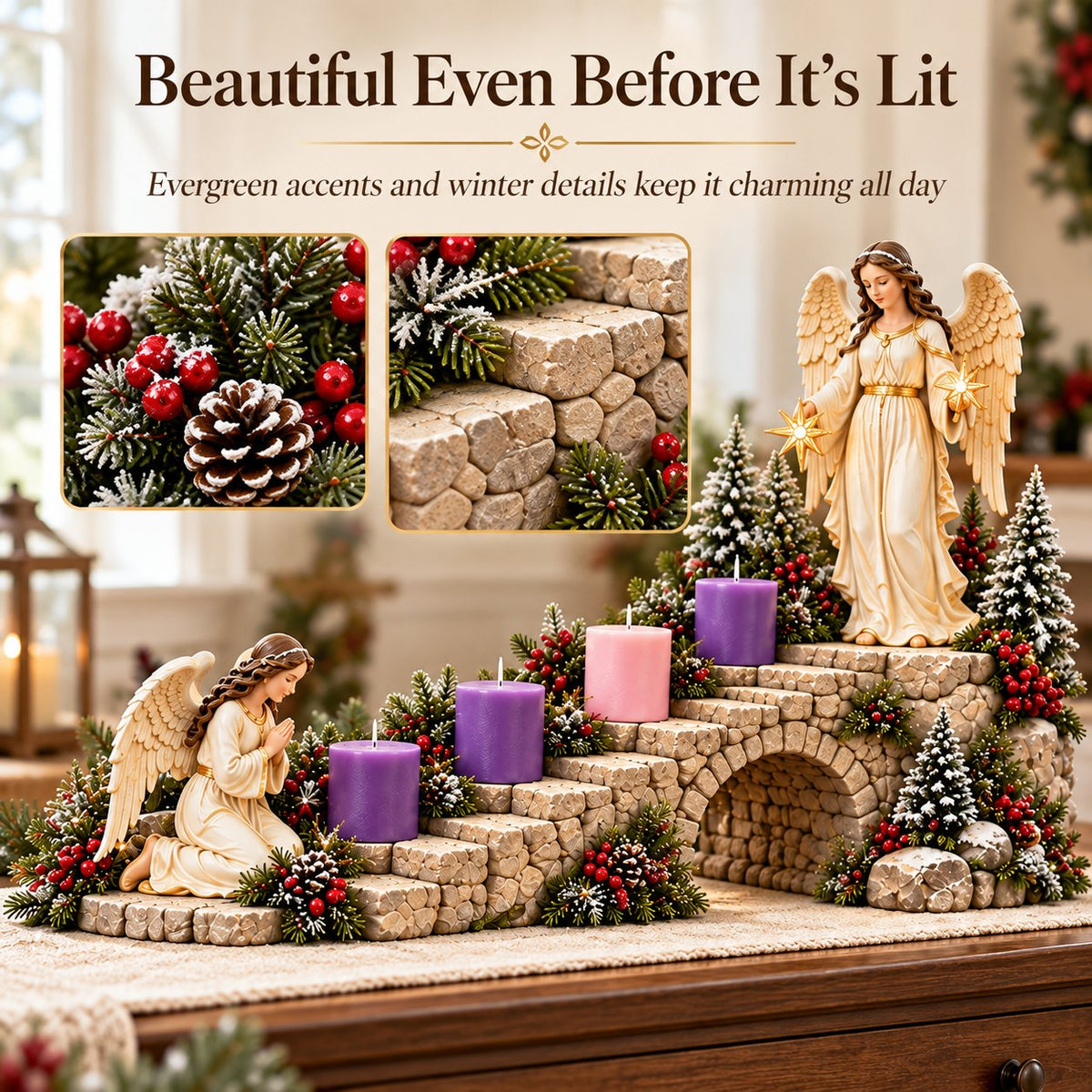 ✨👼Angel Advent Stairway Candle Display