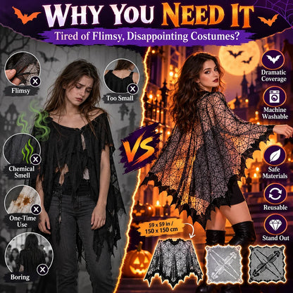 Women's Dark Magic Cosplay Cape - Safe & Machine Washable 🦇