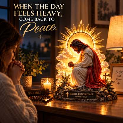 🙏🤍 Faith & Stillness™ | Illuminated Jesus Prayer Figurine