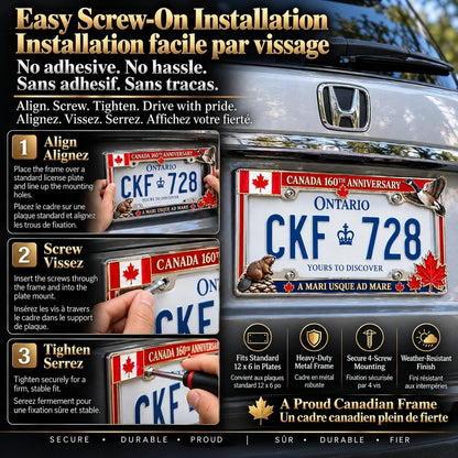 🍁🚗 Canada 160™ | 1867–2027 Commemorative Metal License Plate Frame