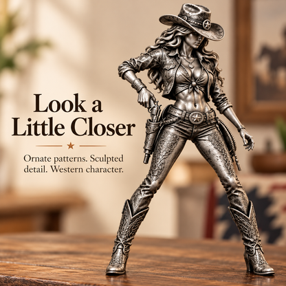 🐎 Spirit of the West | Vintage Cowgirl Bronze Figurine