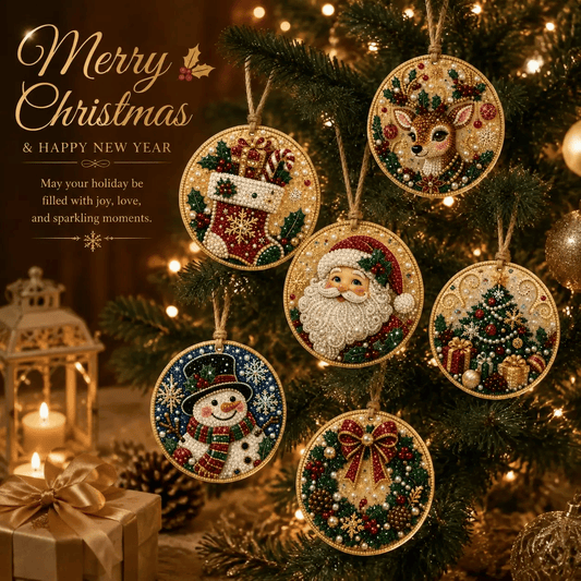 🔥Only $9.99 Last Day Promotion!🎄Christmas DIY Diamond Painting Ornaments Kit (6 PCS)🎅