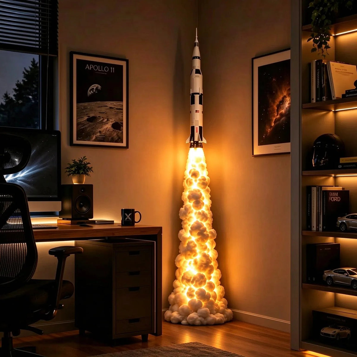 🚀✨ Countdown to Dreamland™ – Rocket Launch Cloud LED Floor Lamp