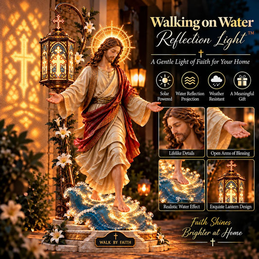 🌊✝️ His Steps on Water™ | Jesus Faith Reflection Light