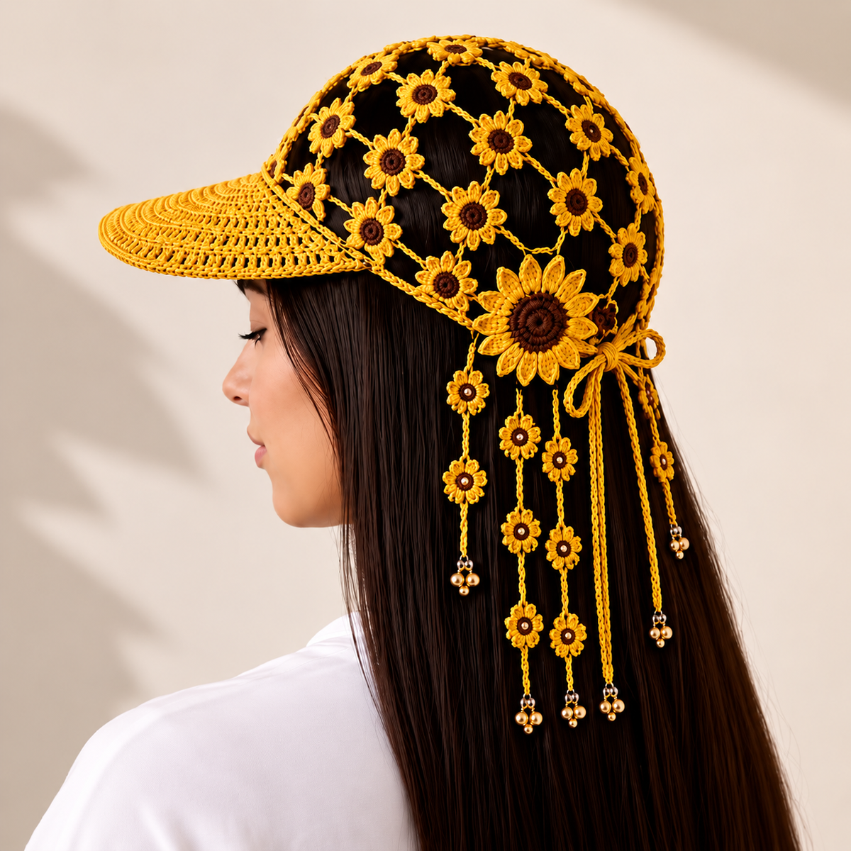 🍂🧶 Handmade Crochet Garden Cap – Floral & Woodland Collection