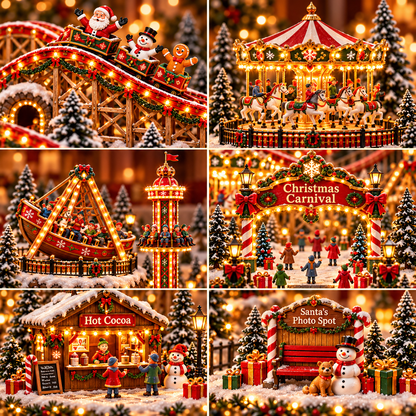 🔥Last Day 50%🎢🎄 Christmas Carnival Village™ | Animated Lighted Holiday Scene