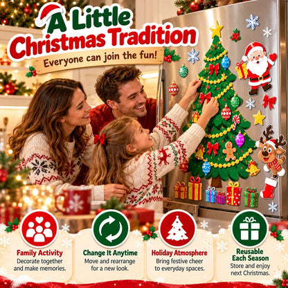 ⏳ Last Day 49% OFF – 🎅 Build Christmas on the Fridge | Reusable Magnetic Tree Set