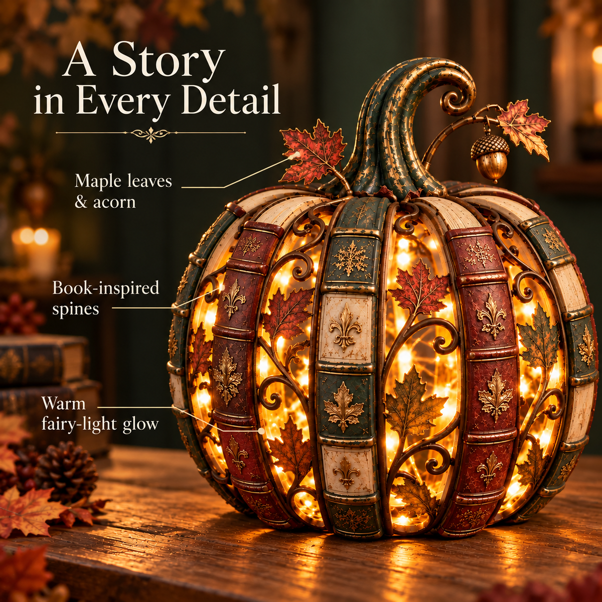 🎃Once Upon an Autumn – Book Pumpkin Lantern✨