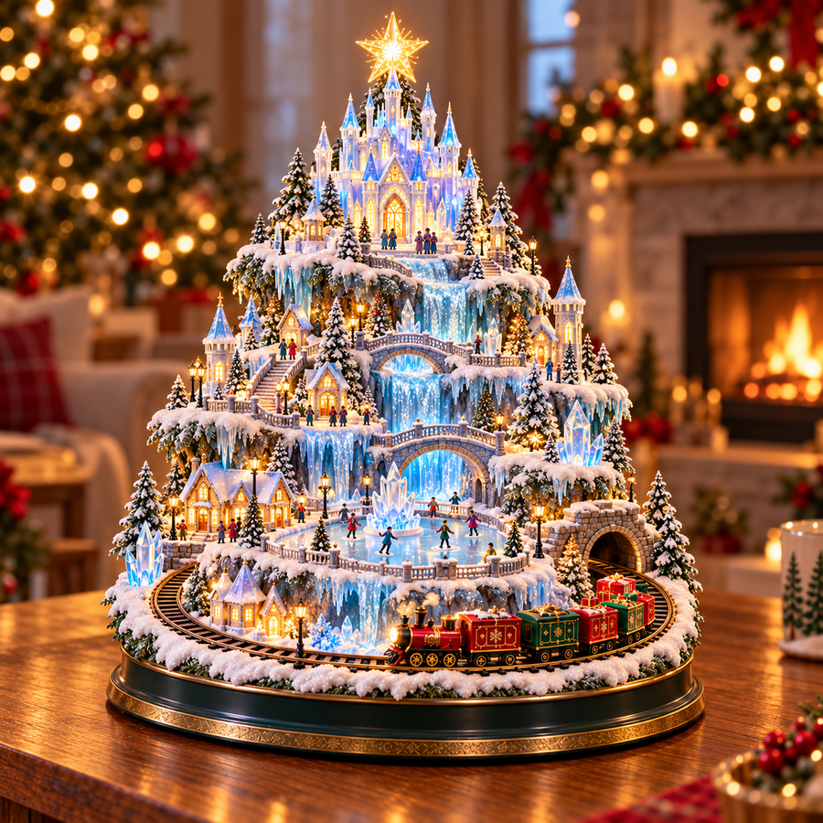 Winter Crystal Castle Christmas Village Tree