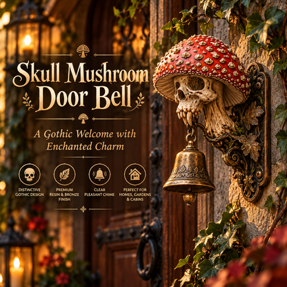 💀🍄 Gravecap Chime™ | Gothic Mushroom Skull Hanging Bell
