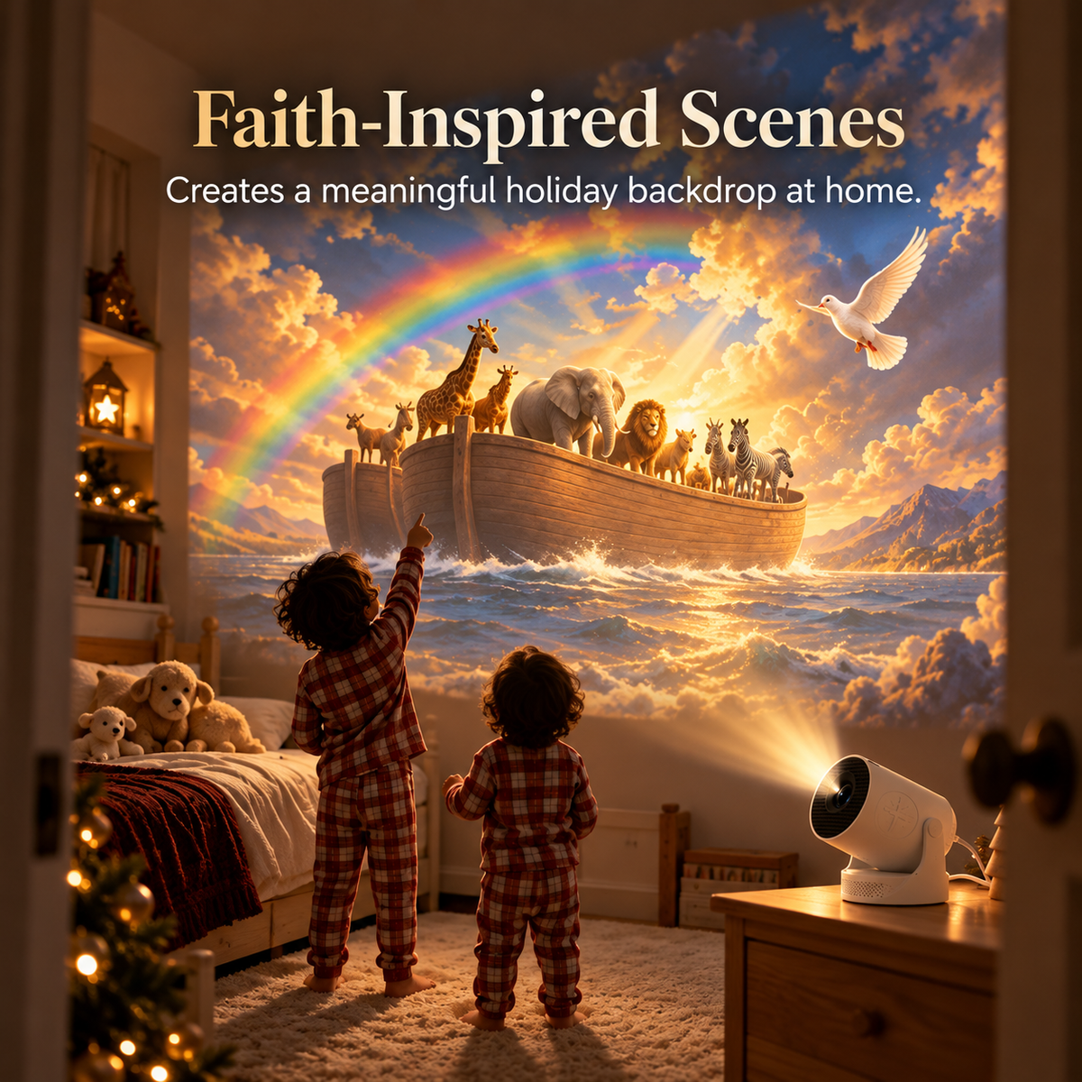 Bible Story Projector Light – Nativity, Noah's Ark & Angels