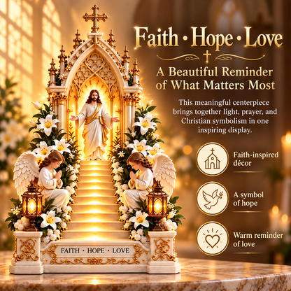 🙏 Heavenly Stairway Angel Wing Light – Christian Tabletop Faith Decor