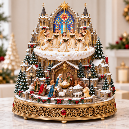✨ When Angels Sing | Lighted & Rotating Nativity Village 👼🎄