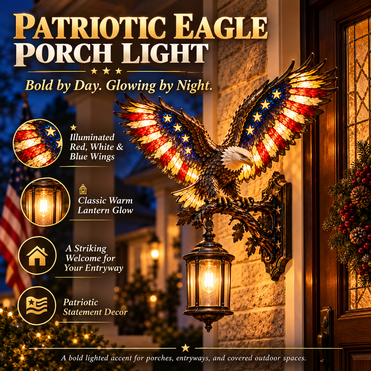 🦅🇺🇸 Liberty Wings™ | Patriotic Eagle Wall Light