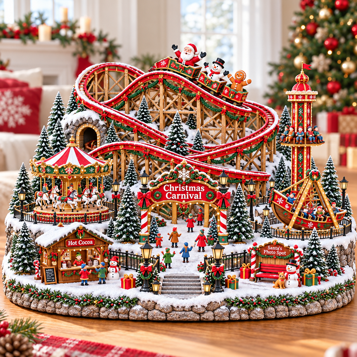 🔥Last Day 50%🎢🎄 Christmas Carnival Village™ | Animated Lighted Holiday Scene