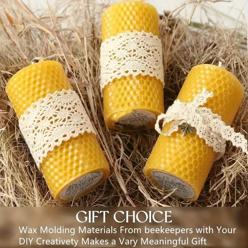 🕯️🐝 HoneyGlow DIY Beeswax Candle Kit – Roll, Create & Light Up Cozy Moments (12-Piece Set)