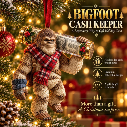 ⏰ LAST DAY 49% OFF | 🎄👣 Bigfoot Cash Gift Ornament | A Fun Christmas Money Surprise ✨