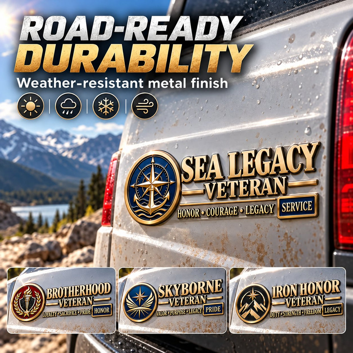 🎖️ Veteran Legacy | 3D Metal Auto Emblem Collection