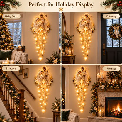 ✝️✨ Bethlehem in Falling Light | Cascading Nativity Wall Art