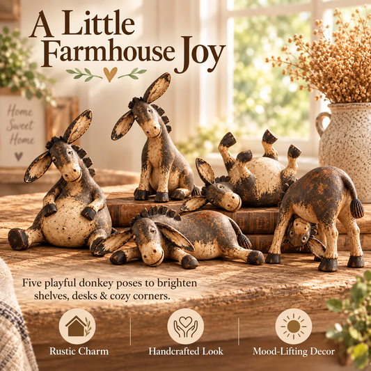 🌻🫏 Country Charm Donkey – Rustic Home & Garden Decor