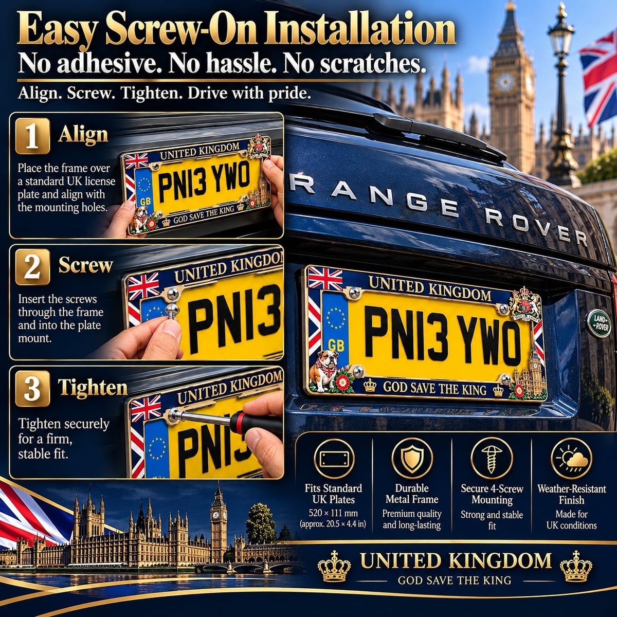 👑 God Save the King | UK Commemorative Plate Frame 🇬🇧