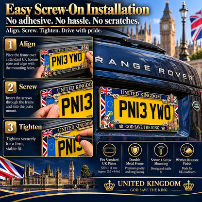 👑 God Save the King | UK Commemorative Plate Frame 🇬🇧
