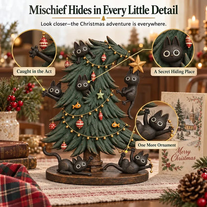 🎄🐈 Midnight Mischief™ | Cute Black Cat Christmas Tree Decor