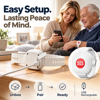SafeLink™ Senior SOS Alert Bracelet – One-Press Emergency Guard & Instant Caregiver Alert System 🛡️