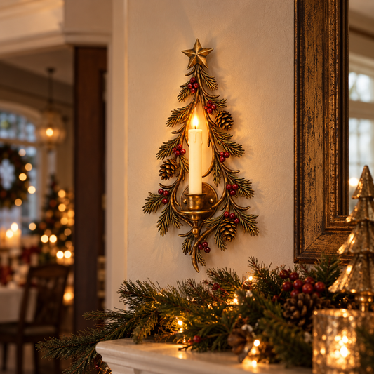 🎄🕯️ Old-World Christmas Glow™ | Tree Candle Sconce