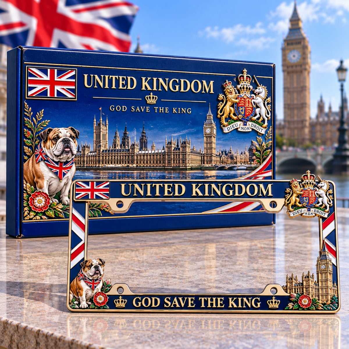 👑 God Save the King | UK Commemorative Plate Frame 🇬🇧