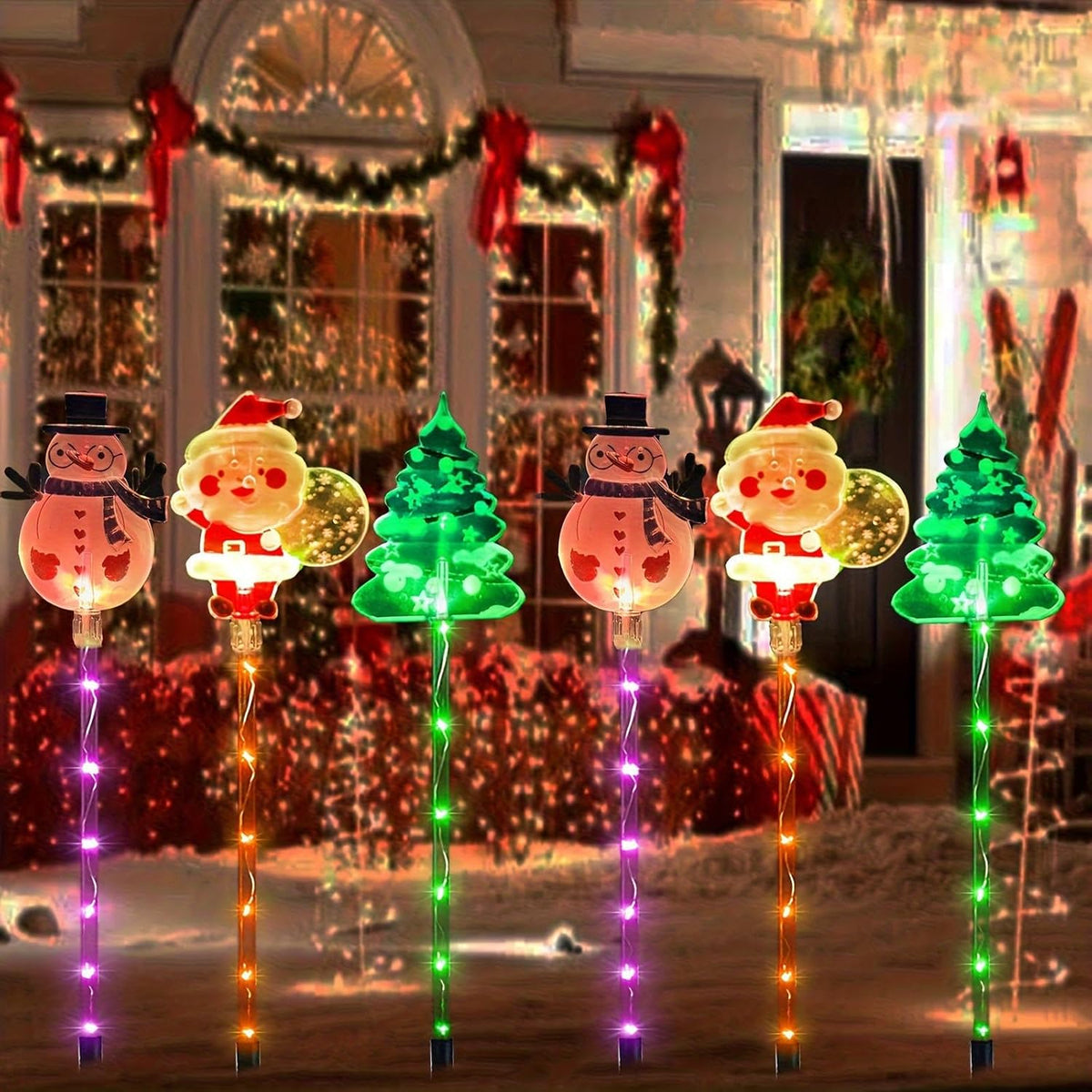 🎅✨ Solar Christmas Motion Lights™ | 6-Pack Animated Holiday Yard Lights