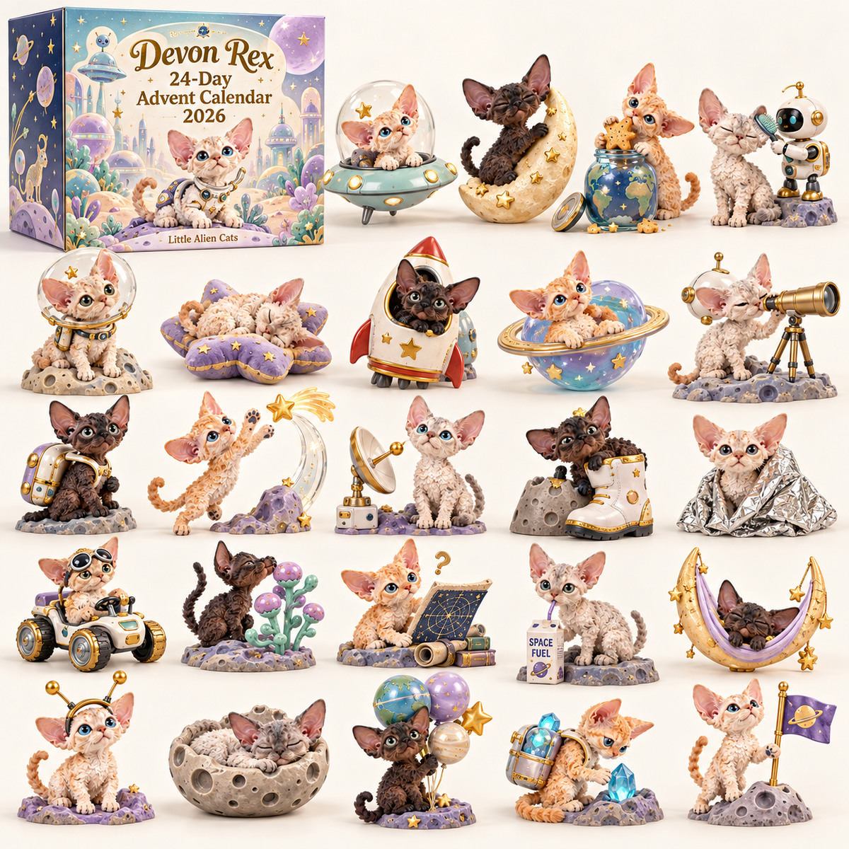 🐱 Devon Rex Little Alien Cats 24 Day Advent Calendar 2026