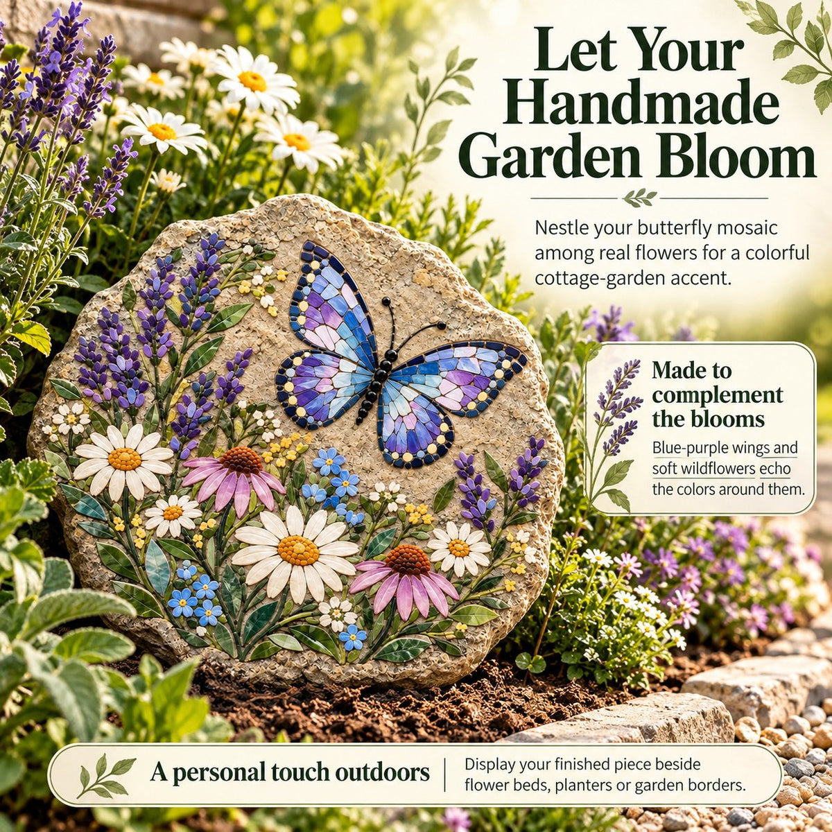 🦋 Piece by Piece, Watch It Bloom | Butterfly Wildflower Mosaic Kit