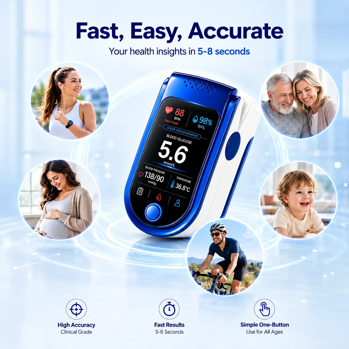⚕️✨ VitalTrack 12™ | 12-in-1 Needle-Free Wellness Trend Monitor