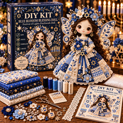 🕎🧵 Festival of Lights Friends™ | Hanukkah Patchwork Doll DIY Kit – 3 Designs
