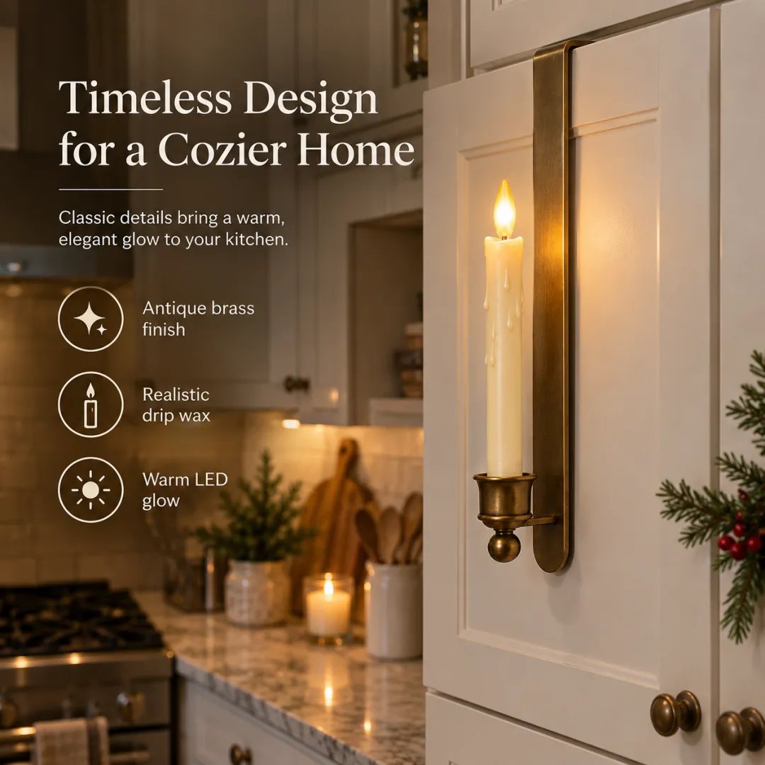 🕯️✨ BrassGlow Trio™ | 3-Pack Vintage Cabinet Candles with Remote
