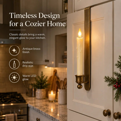 🕯️✨ BrassGlow Trio™ | 3-Pack Vintage Cabinet Candles with Remote