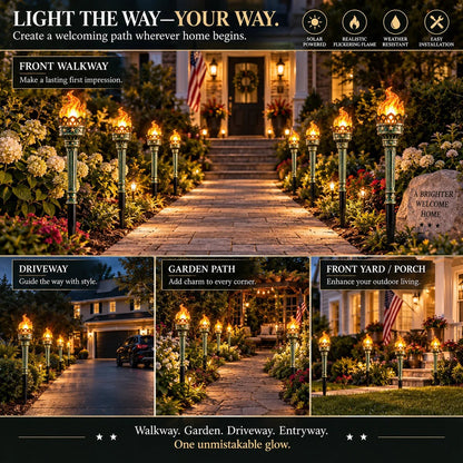 🇺🇸🔥 Liberty Ember™ | Solar Flickering Torch Pathway Lights