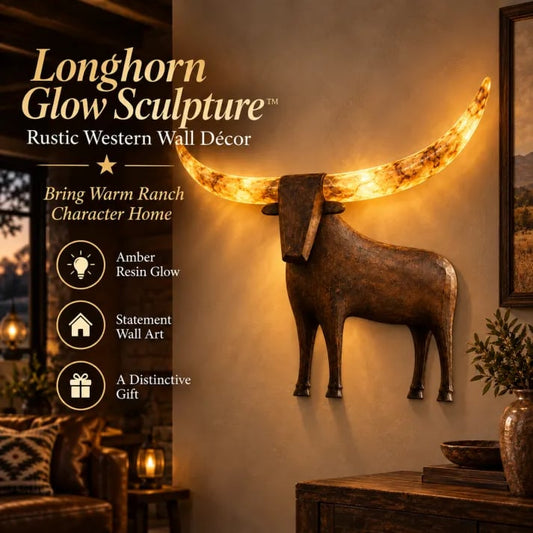 💥 HOT SALE 50% OFF | 🐂 Illuminated Longhorn Wall Art ✨