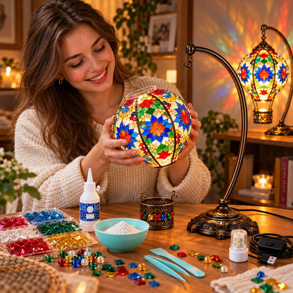 ⏳ LAST DAY 49% OFF | 🎈 Light Up Your Own Mosaic Sky | Turkish Hot Air Balloon Lamp DIY Kit ✨