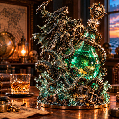 🏴‍☠️🐙 The Kraken’s Cursed Treasure | Pirate Liquor Bottle