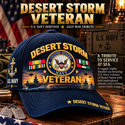 🎖️ Desert Storm 35th Anniversary Veteran Cap | Honoring Your Service & Pride 1991–2026