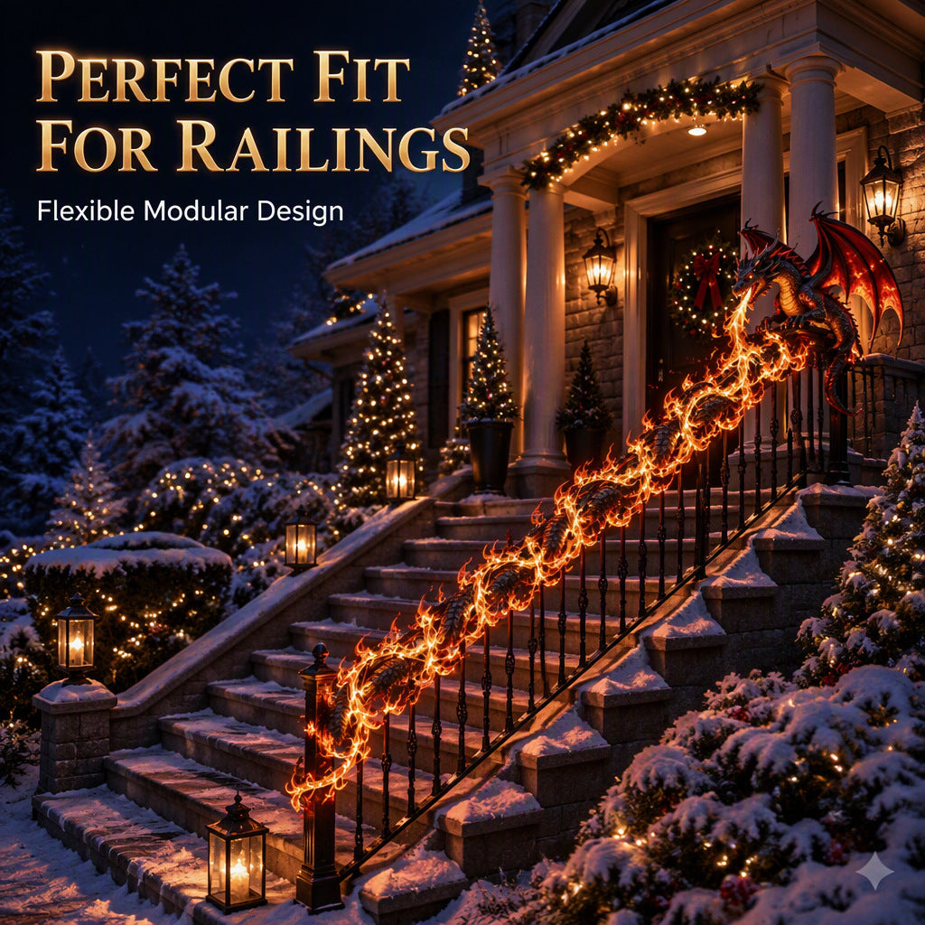 🔥🐉 Fire Dragon Glow™ | Lighted Railing Decor