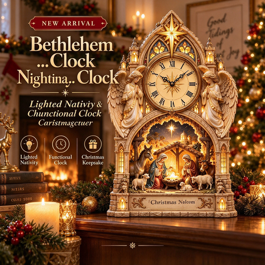 ✝️✨ Holy Night Cathedral™ | Lighted Nativity Christmas Clock