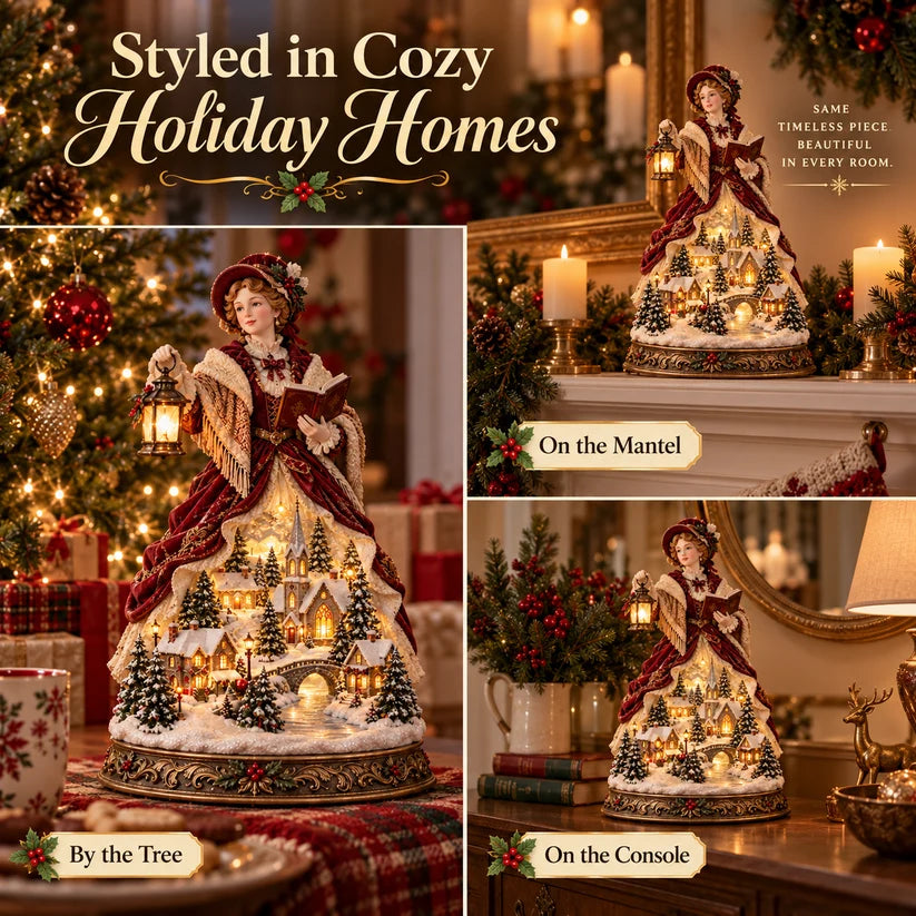 🔥 Last Day 49% OFF |✨🎶 Christmas Carol Belle™ | Victorian Lighted Tabletop Figurine